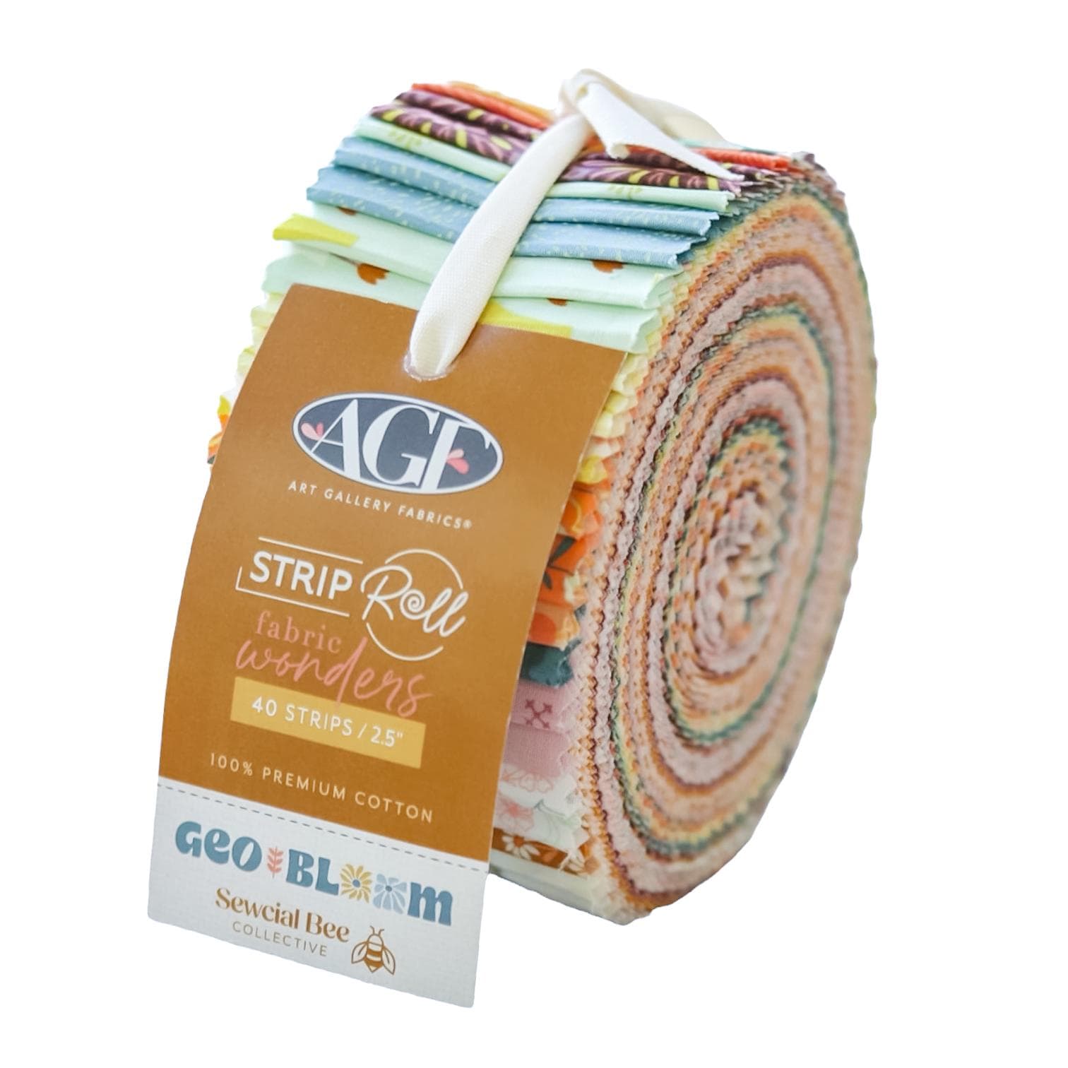 GeoBloom Strips Roll/Jelly Roll – 40 Precut 2.5" Strips