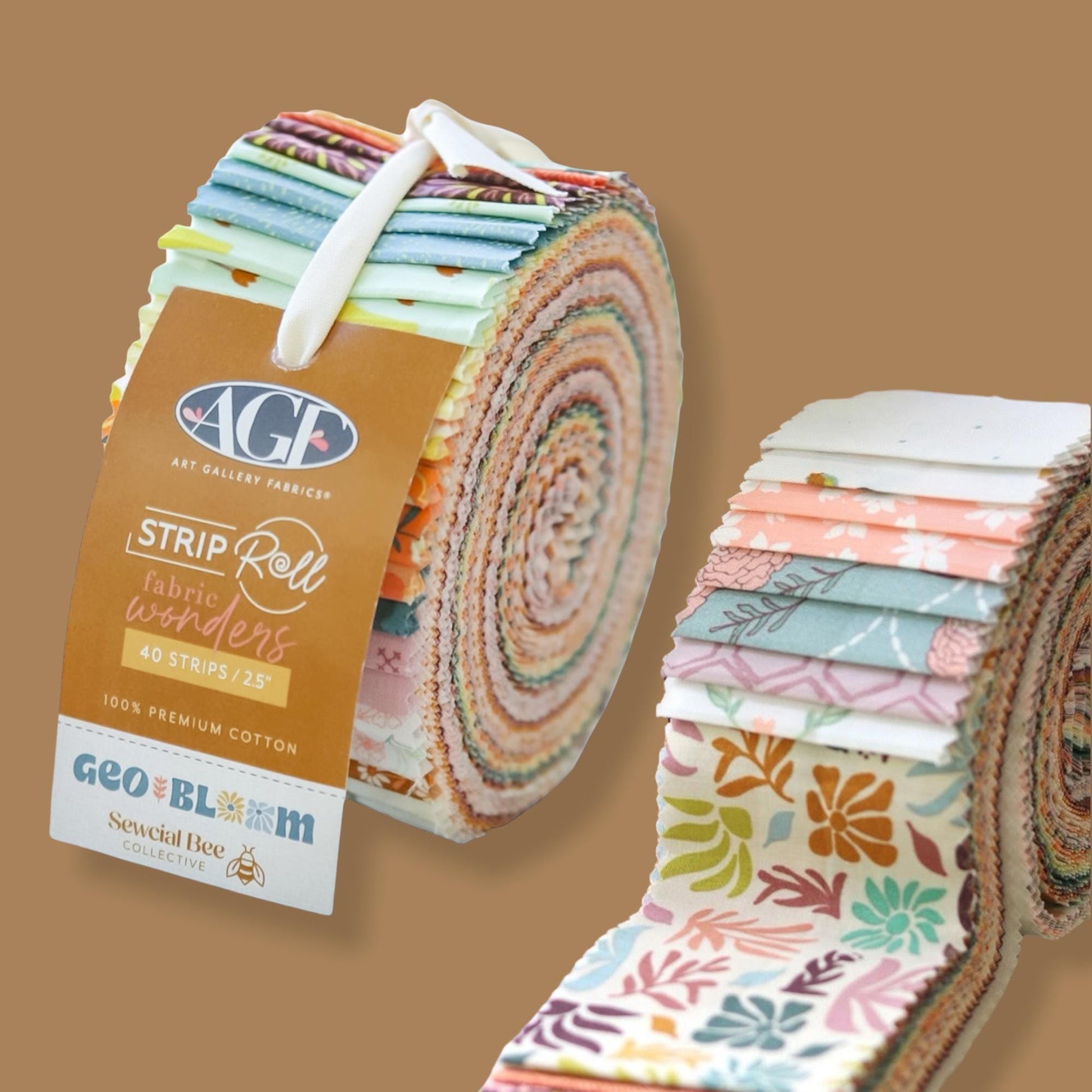 GeoBloom Strips Roll/Jelly Roll – 40 Precut 2.5" Strips