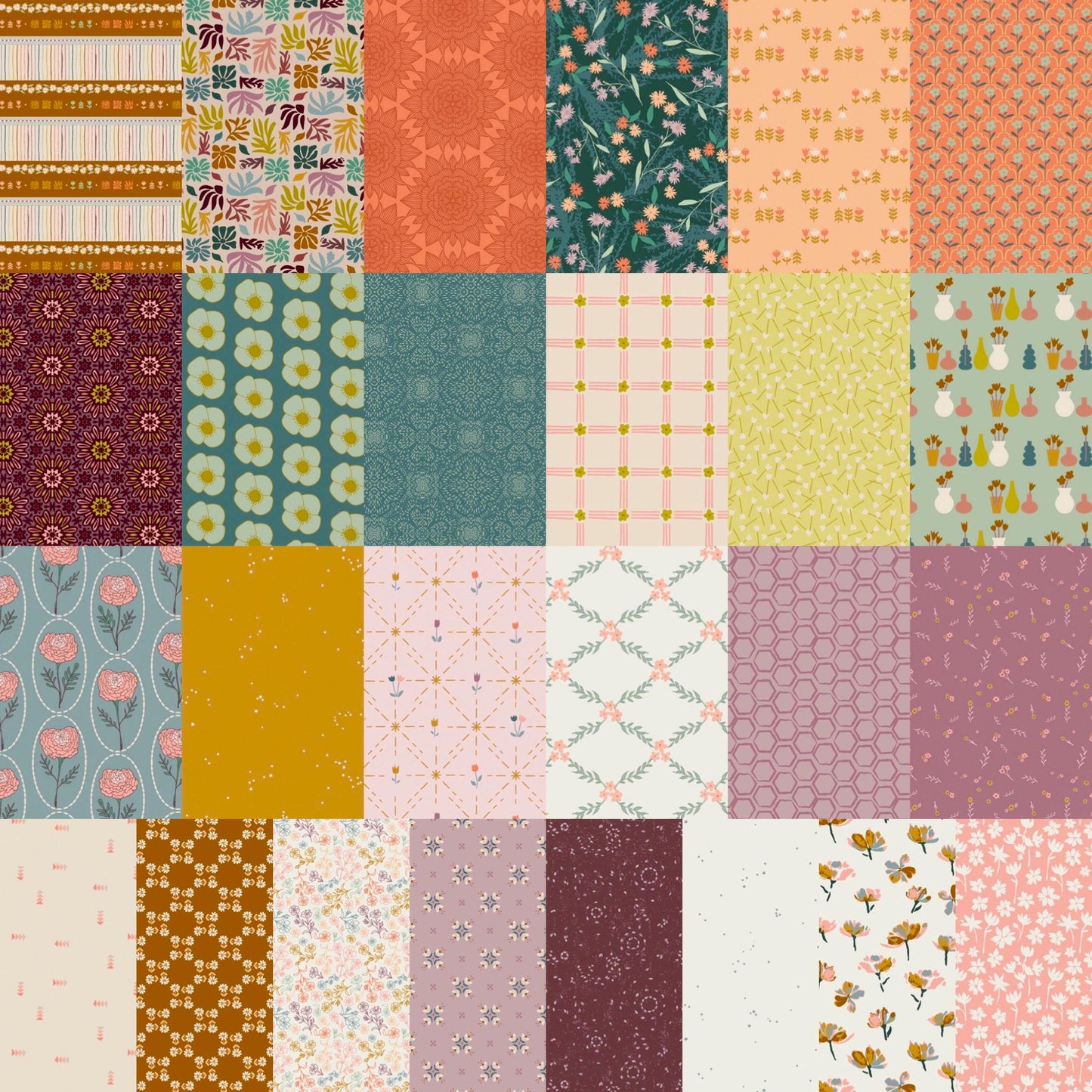 GeoBloom Fabric Bundle – 26 Pc Quilting Cotton by Sewcial Bee Collective for Art Gallery Fabrics | Half Yard, Fat Quarter, Quarter Yard