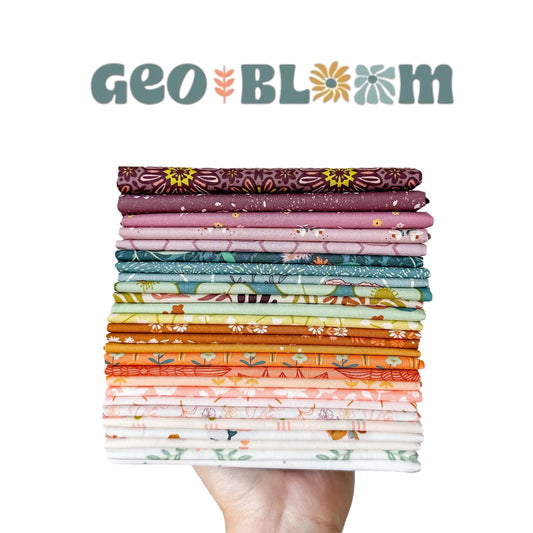 GeoBloom Fabric Bundle – 26 Pc Quilting Cotton by Sewcial Bee Collective for Art Gallery Fabrics | Half Yard, Fat Quarter, Quarter Yard