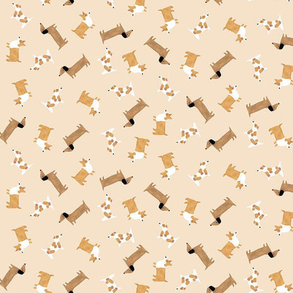 RAISE THE WOOF Fabric, By Dear Stella, Mutts About You Collection, Dog Print, 100% Cotton By The Yard