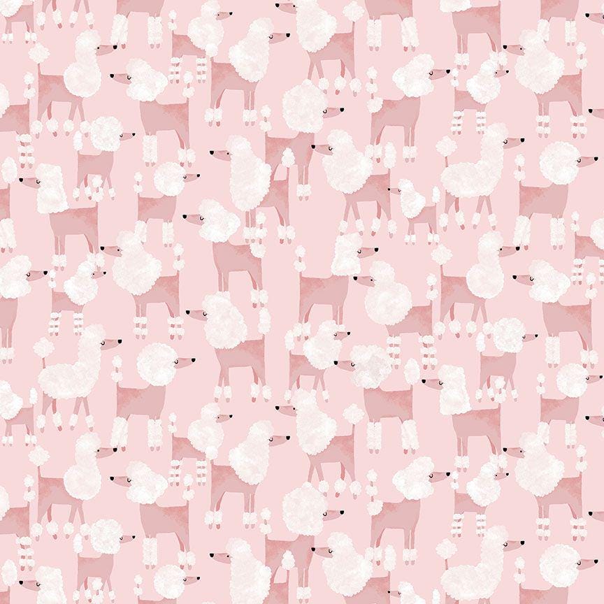 POODLES OF FUN Fabric, By Dear Stella, Mutts About You Collection, Dog Print, 100% Cotton By The Yard
