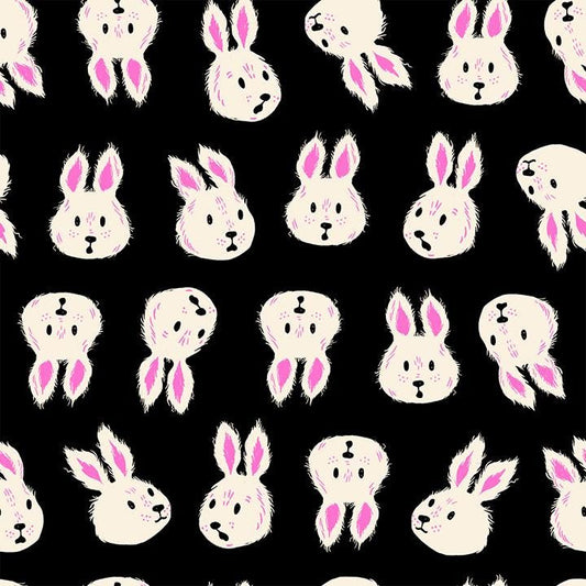 Hello Alice Black RS2125 14 Ruby Star#1, Rushing Rabbit Novelty Animals Children, Ruby Star Society 100% Cotton Fabric by Sarah Watts