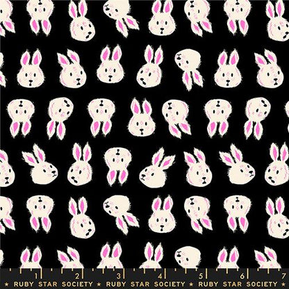 Hello Alice Black RS2125 14 Ruby Star#1, Rushing Rabbit Novelty Animals Children, Ruby Star Society 100% Cotton Fabric by Sarah Watts