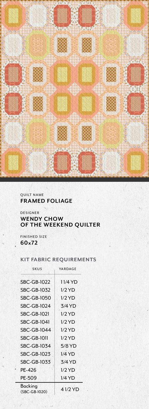 GeoBloom – Framed Foliage Quilt Kit | Designed by Wendy Chow (The Weekend Quilter) | Exclusively Distributed by Art Gallery Fabrics