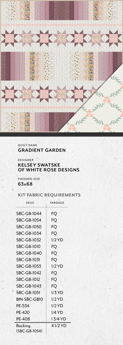 GeoBloom – Gradient Garden Quilt Kit | Designed by Kelsey Swatske of White Rose Designs | Exclusively Distributed by Art Gallery Fabrics