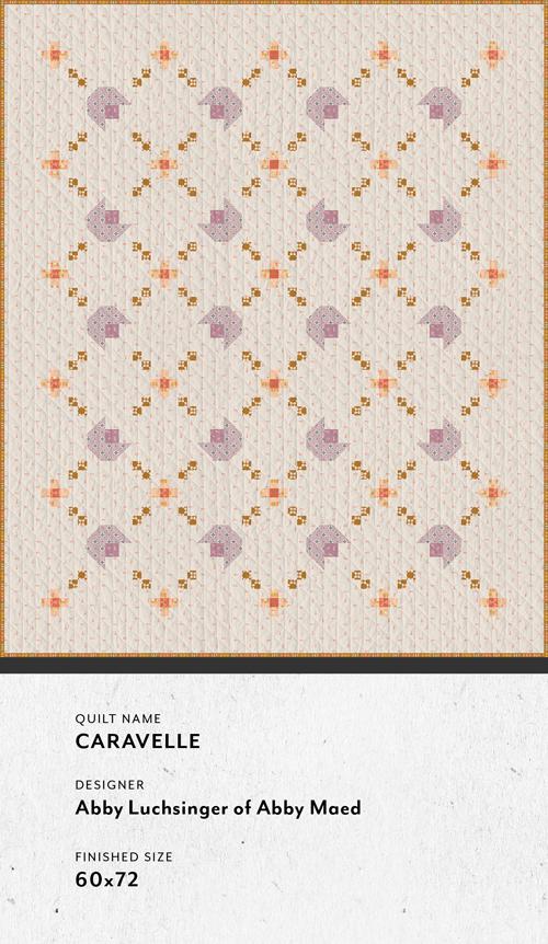 Caravelle Quilt Pattern, Designed by Abby Luchsinger of Abby Maed, Exclusive Art Gallery Fabrics Pattern, Finished Size 60" x 72"