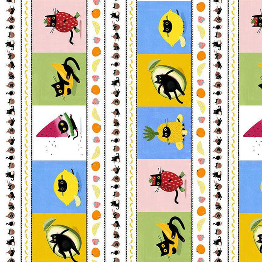 Furruit Stripe – 11" Wide Between Stripes | 100% Cotton Fabric | Designed by Leezaworks for Dear Stella