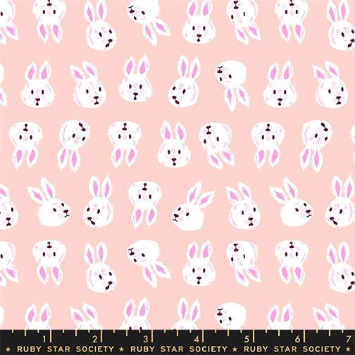 Hello Alice Vintage Pink RS2125 11 Ruby Star#1, Rushing Rabbit Novelty Animals Children, Ruby Star Society 100% Cotton Fabric by Sarah Watts