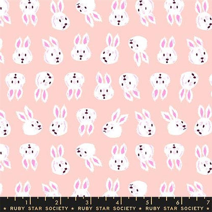 Hello Alice Vintage Pink RS2125 11 Ruby Star#1, Rushing Rabbit Novelty Animals Children, Ruby Star Society 100% Cotton Fabric by Sarah Watts