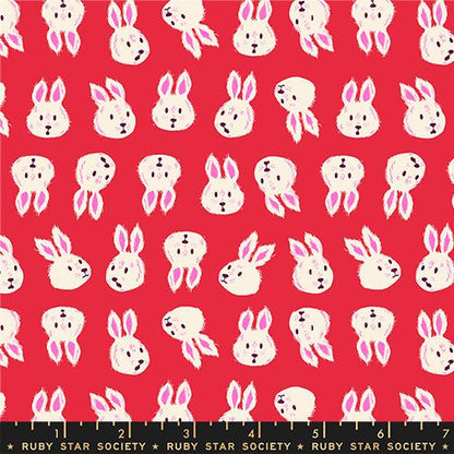 Hello Alice Ruby RS2125 13 Ruby Star#1, Rushing Rabbit Novelty Animals Children, Ruby Star Society 100% Cotton Fabric by Sarah Watts