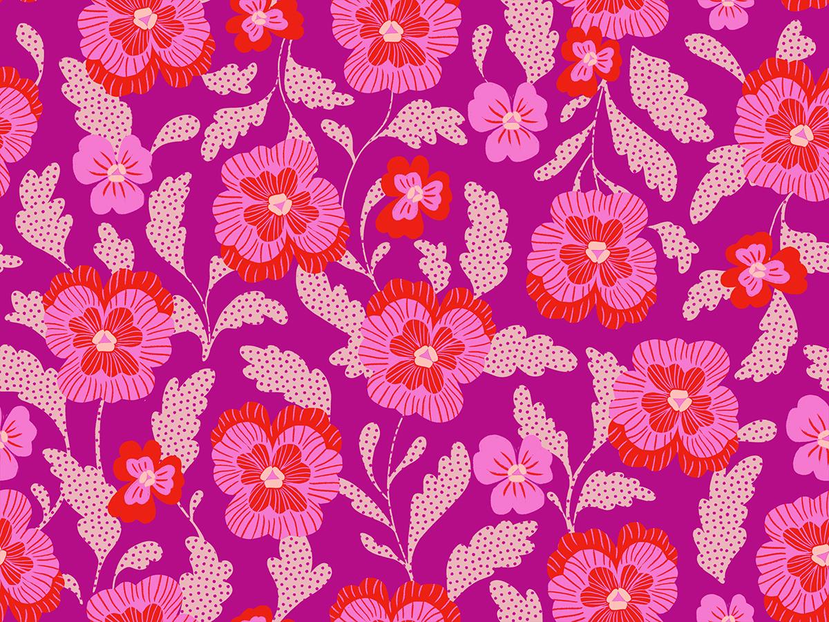 Hello Alice Berry RS2126 13 Ruby Star#1, Violets Florals Novelty, Purple, Ruby Star Society 100% Cotton Fabric by Sarah Watts