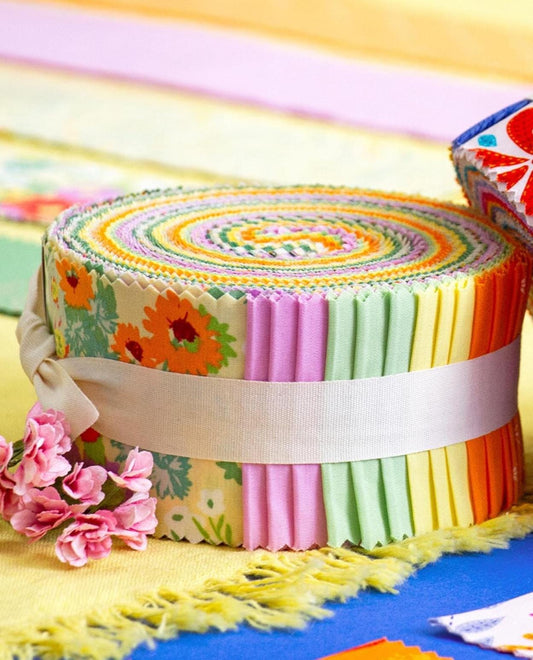 The Cur8tor Gardenista Strips Roll – 40 Precut 2.5" Strips | Jelly Roll designed by AGF Studio – 100% Cotton Quilting Fabric