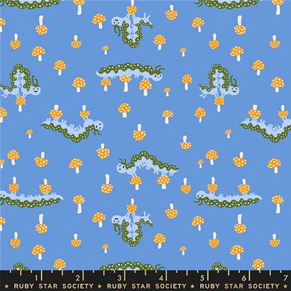 Hello Alice Lindley Blue RS2127 12 Ruby Star#1, Caterpillar Novelty Animals, Ruby Star Society 100% Cotton Fabric by Sarah Watts