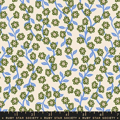 Hello Alice Shell RS2128 11 Ruby Star#1, Chatty Garden Florals Children, Ruby Star Society 100% Cotton Fabric by Sarah Watts