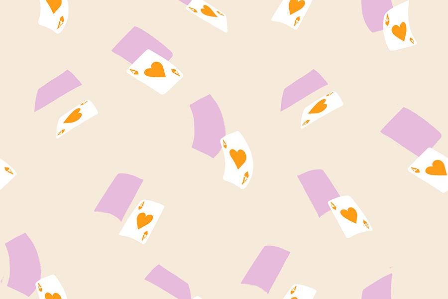 Hello Alice Shell RS2129 11 Ruby Star#1, Falling Aces Novelty Games Cards Children, Ruby Star Society 100% Cotton Fabric by Sarah Watts