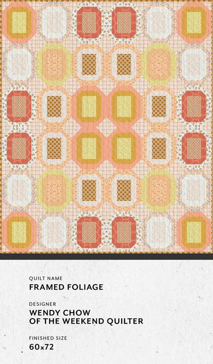 GeoBloom – Framed Foliage Quilt Kit | Designed by Wendy Chow (The Weekend Quilter) | Exclusively Distributed by Art Gallery Fabrics