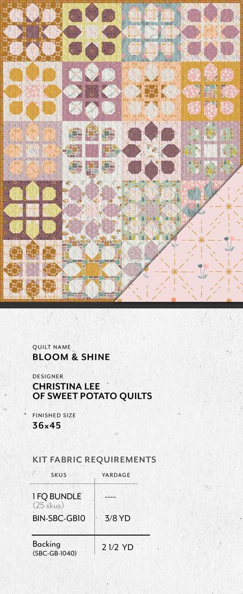 GeoBloom – Bloom & Shine Quilt Kit | Designed by Christina Lee of Sweet Potato Quilts | Exclusively Distributed by Art Gallery Fabrics