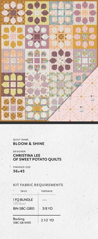 GeoBloom – Bloom & Shine Quilt Kit | Designed by Christina Lee of Sweet Potato Quilts | Exclusively Distributed by Art Gallery Fabrics