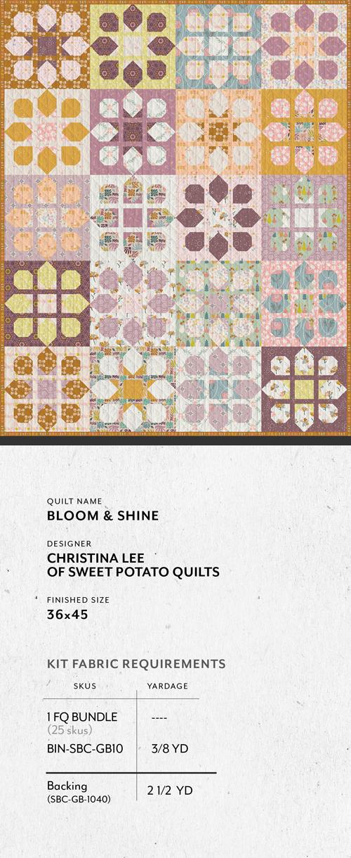 GeoBloom – Bloom & Shine Quilt Kit | Designed by Christina Lee of Sweet Potato Quilts | Exclusively Distributed by Art Gallery Fabrics