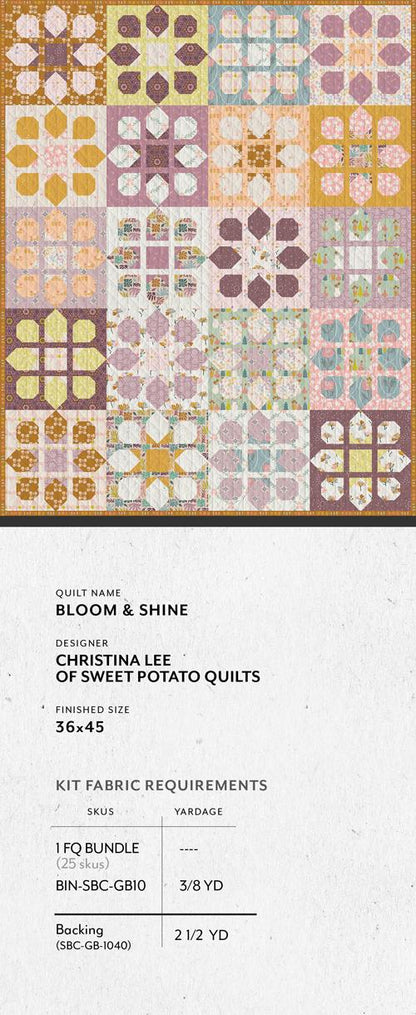GeoBloom – Bloom & Shine Quilt Kit | Designed by Christina Lee of Sweet Potato Quilts | Exclusively Distributed by Art Gallery Fabrics