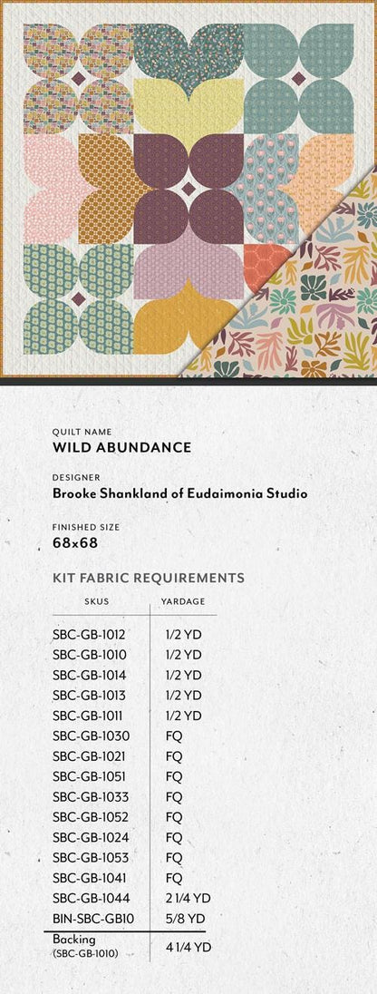 GeoBloom – Wild Abundance Quilt Kit | Designed by Brooke Shankland of Eudaimonia Studio | Exclusively Distributed by Art Gallery Fabrics