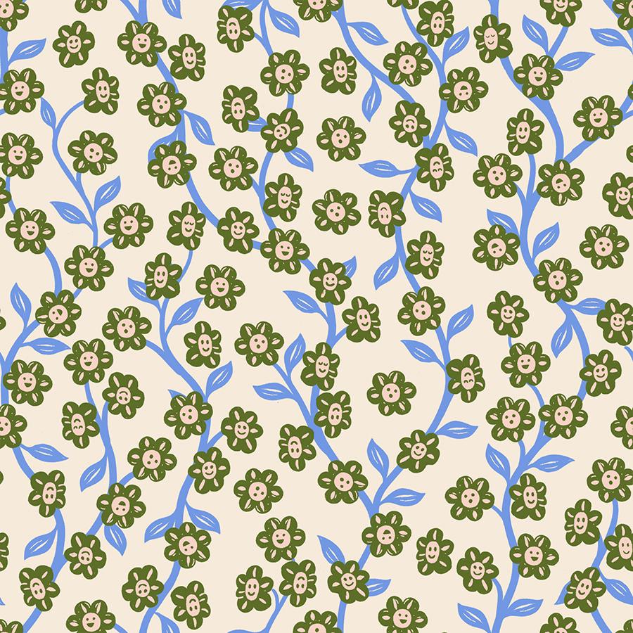 Hello Alice Shell RS2128 11 Ruby Star#1, Chatty Garden Florals Children, Ruby Star Society 100% Cotton Fabric by Sarah Watts