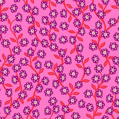 Hello Alice Lipstick RS2128 13 Ruby Star#1, Chatty Garden Florals Children, Ruby Star Society 100% Cotton Fabric by Sarah Watts