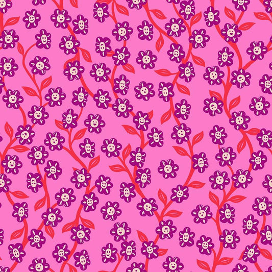 Hello Alice Lipstick RS2128 13 Ruby Star#1, Chatty Garden Florals Children, Ruby Star Society 100% Cotton Fabric by Sarah Watts
