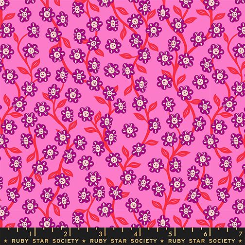 Hello Alice Lipstick RS2128 13 Ruby Star#1, Chatty Garden Florals Children, Ruby Star Society 100% Cotton Fabric by Sarah Watts