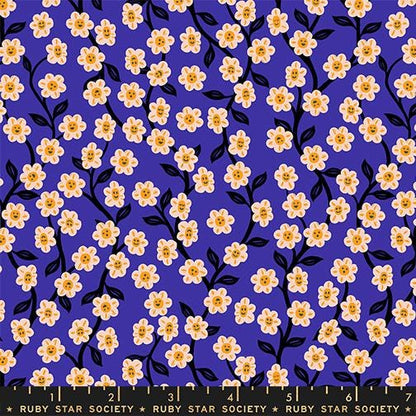 Hello Alice Blacklight RS2128 14 Ruby Star#1, Chatty Garden Florals Children, Ruby Star Society 100% Cotton Fabric by Sarah Watts