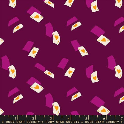 Hello Alice Purple Velvet RS2129 12 Ruby Star#1, Falling Aces Novelty Games Cards, Ruby Star Society 100% Cotton Fabric by Sarah Watts