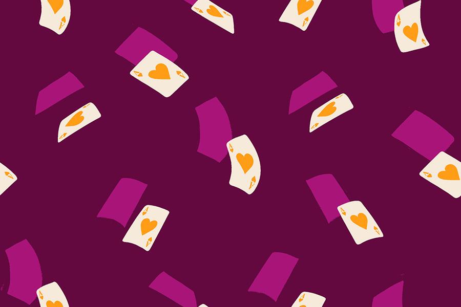 Hello Alice Purple Velvet RS2129 12 Ruby Star#1, Falling Aces Novelty Games Cards, Ruby Star Society 100% Cotton Fabric by Sarah Watts