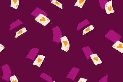 Hello Alice Purple Velvet RS2129 12 Ruby Star#1, Falling Aces Novelty Games Cards, Ruby Star Society 100% Cotton Fabric by Sarah Watts