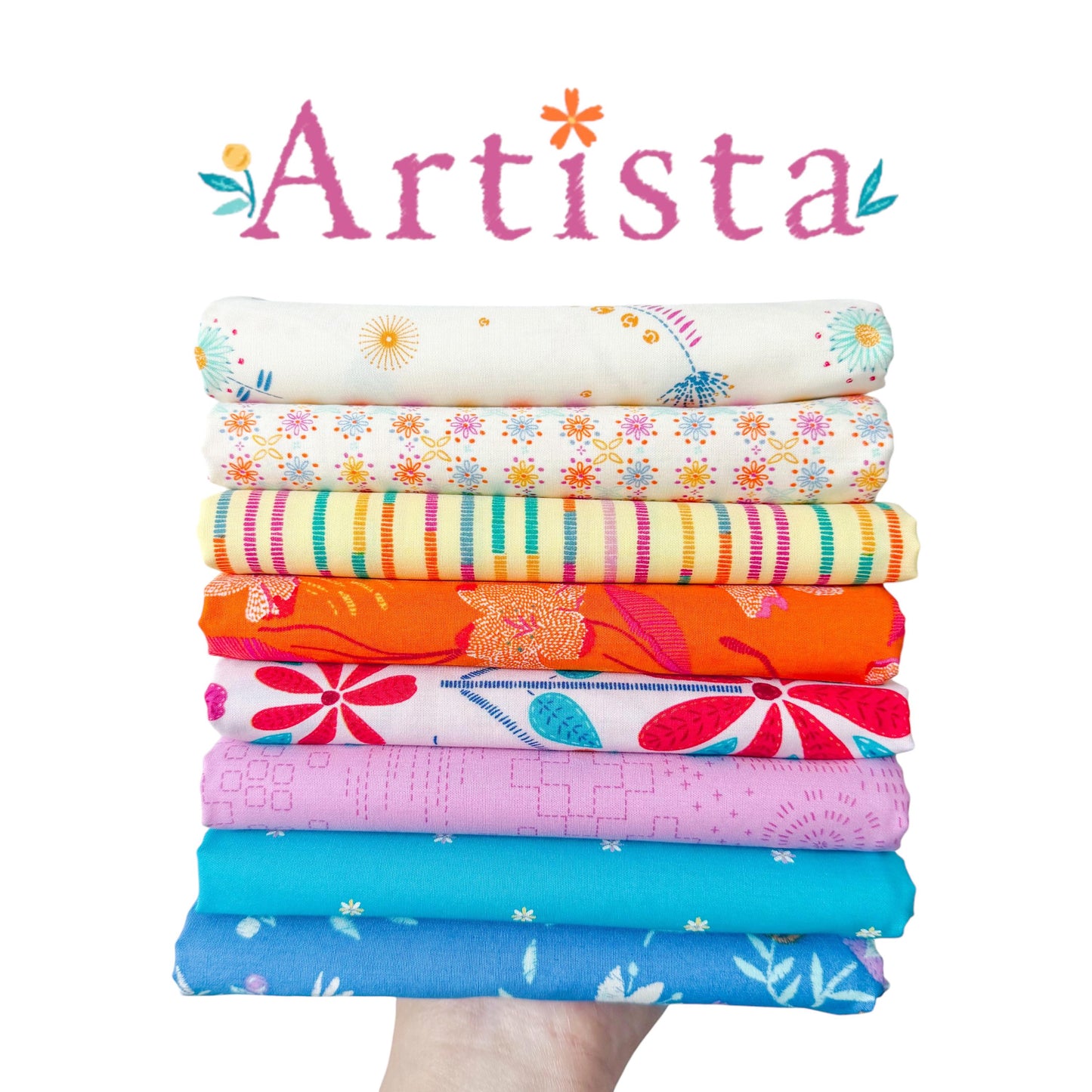Cur8tor: Artista Fabric Bundle – 8 Pc Quilting Cotton by AGF Studio | Half Yard, Fat Quarter, Quarter Yard