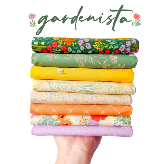 Cur8tor: Gardenista Fabric Bundle – 8 Pc Quilting Cotton by AGF Studio | Half Yard, Fat Quarter, Quarter Yard