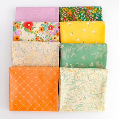 Cur8tor: Gardenista Fabric Bundle – 8 Pc Quilting Cotton by AGF Studio | Half Yard, Fat Quarter, Quarter Yard