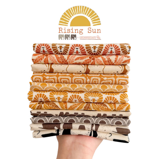 Rising Sun Fabric Bundle by Loes van Oosten – Cotton+Steel – 11 Prints – Safari Animals, Elephants, Lions, Snakes, Modern Quilting Cotton