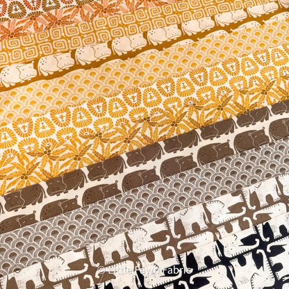 Rising Sun Fabric Bundle by Loes van Oosten – Cotton+Steel – 11 Prints – Safari Animals, Elephants, Lions, Snakes, Modern Quilting Cotton