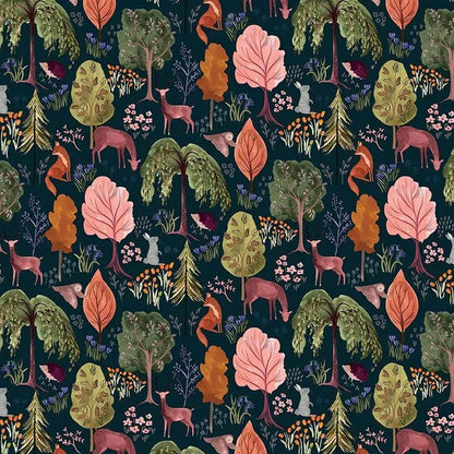 Floral Forest Midnight by Fay Nye – Dear Stella – STELLA-DFN3432 – 100% Cotton Fabric – Yard, Half Yard, Quarter Yard