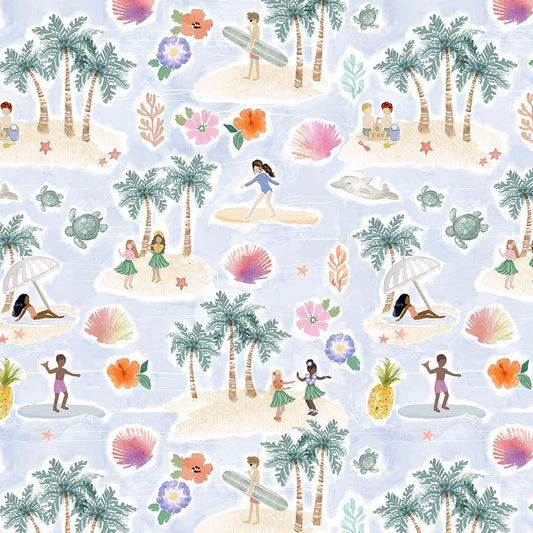 Aloha – Multi | Clara Jean Design for Dear Stella | 100% Cotton Fabric | STELLA-DCJ3377 | 44/45” Cotton | Yard, Half Yard, Quarter Yard