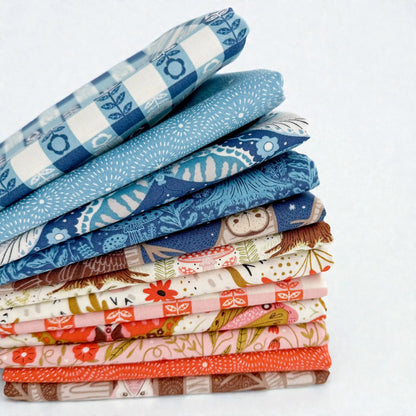 Night Owl Curated Bundle – 12 Pc Cotton Set by By Gingiber for Moda Fabrics | Modern Floral, Owl, Butterfly Prints