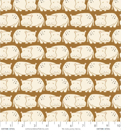 LV901-UM3 Rising Sun - Weary Hippo - Umber Fabric