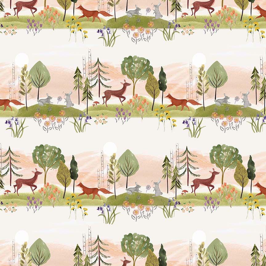Playful Animals in Multi - Flolic – Dear Stella Fabric by Fay Nye | Floral Forest | 100% Cotton | Yardage, Half Yard, Fat Quarter