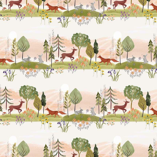Playful Animals in Multi - Flolic – Dear Stella Fabric by Fay Nye | Floral Forest | 100% Cotton | Yardage, Half Yard, Fat Quarter