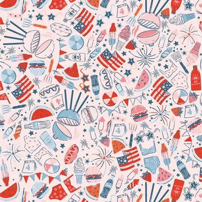 Bloomin’ Americana 10” Squares Fabric | AGF Layer Cake 42 Pcs | Art Gallery Fabrics Precut | Patriotic Quilting Cotton