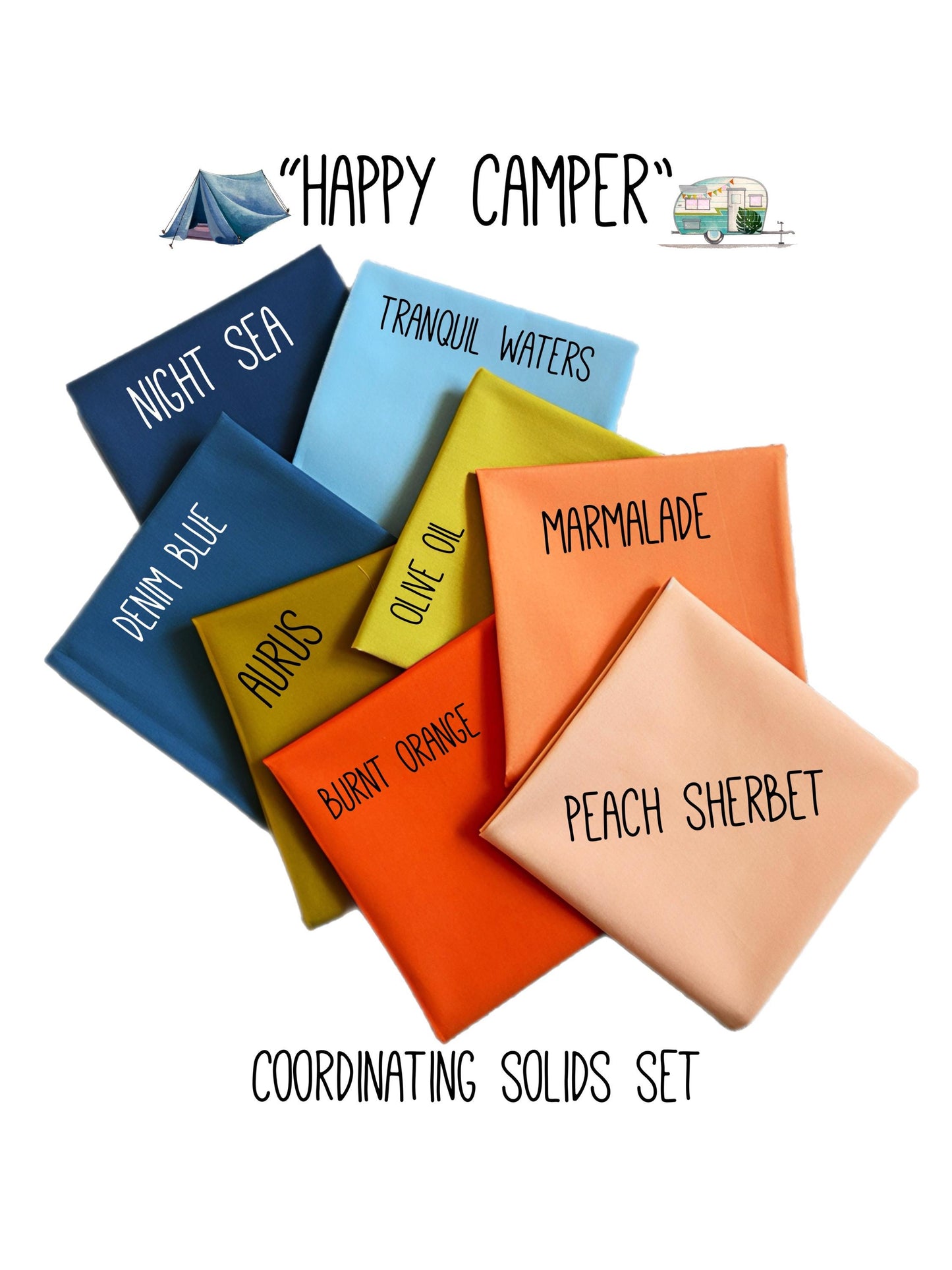 Happy Camper Coordinating Solids Bundle - 8 AGF Pure Solids