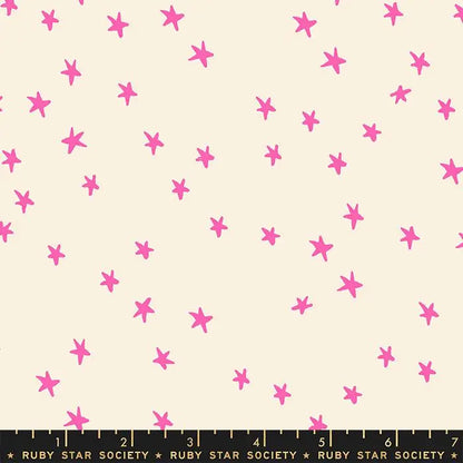 Starry Neon Pink – Ruby Star Society by Alexia Abegg | 100% Cotton Quilting Fabric | Pink Star Print RS4109 36