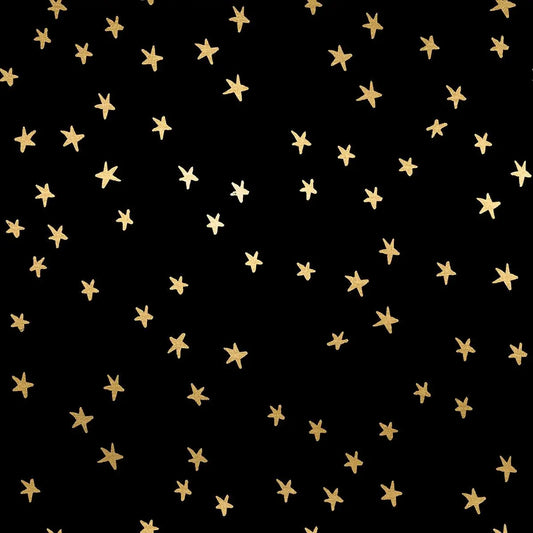 Starry Metallic Black Gold – Ruby Star Society by Alexia Abegg | 100% Cotton Quilting Fabric | RS4109 50M
