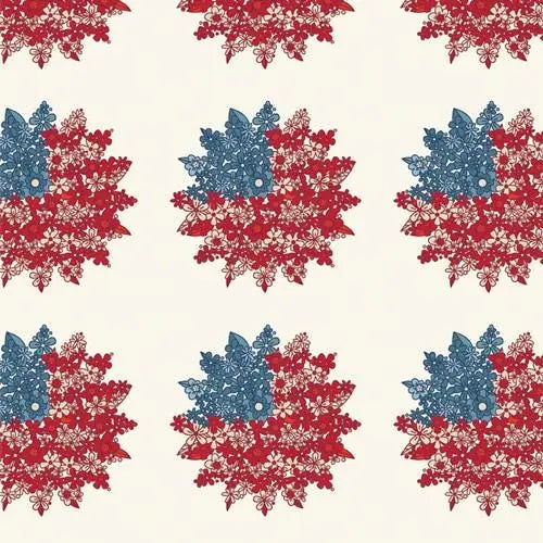 Bloomin’ Americana 10” Squares Fabric | AGF Layer Cake 42 Pcs | Art Gallery Fabrics Precut | Patriotic Quilting Cotton
